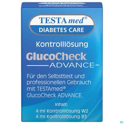 Sie sehen eine Packung Diagnostika U.zubehoer Testamed Advance Kontrolllösung 1st, Produktbild: 01 Diagnostika U.zubehoer Testamed Advance Kontrolllösung 1st, A-Nr.: 5441192 - 01