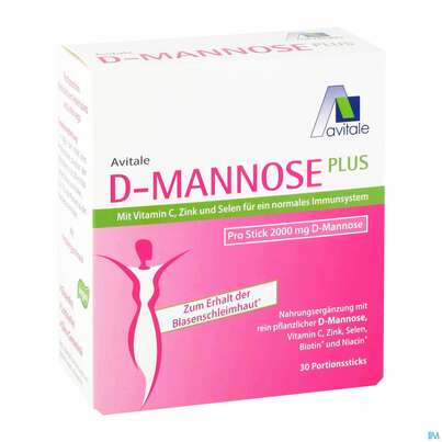 Sie sehen eine Packung D-mannose Sticks 2000mg Plus 30st, Produktbild: 01 D-mannose Sticks 2000mg Plus 30st, A-Nr.: 5296034 - 01