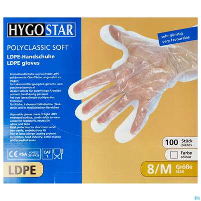 Sie sehen eine Packung Einmalhandschuhe Pfm Damen 100st, Produktbild: 01 Einmalhandschuhe Pfm Damen 100st, A-Nr.: 0982078 - 01