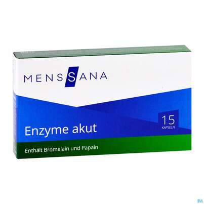 Sie sehen eine Packung Enzyme Menssana Kapseln Akut 15st, Produktbild: 01 Enzyme Menssana Kapseln Akut 15st, A-Nr.: 3742179 - 01