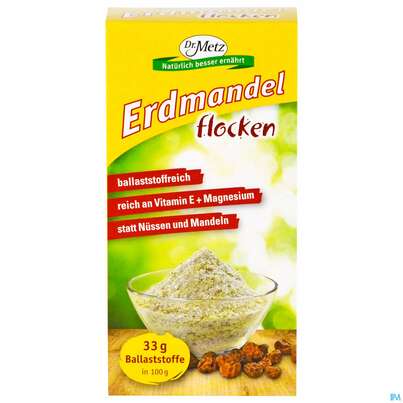 Sie sehen eine Packung Erdmandel Flocken Ballaststoffe -dr.metz 250g, Produktbild: 01 Erdmandel Flocken Ballaststoffe -dr.metz 250g, A-Nr.: 4162053 - 01