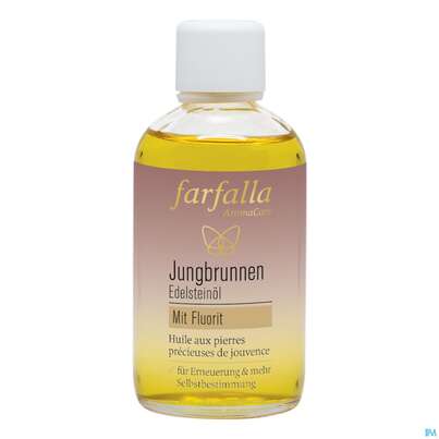 Sie sehen eine Packung Farfalla Edelsteinoel Jungbrunnen 100ml, Produktbild: 01 Farfalla Edelsteinoel Jungbrunnen 100ml, A-Nr.: 5675642 - 01