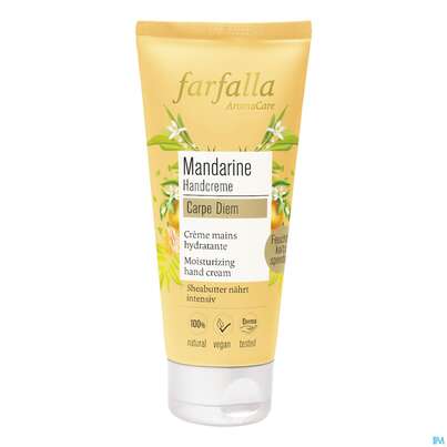 Sie sehen eine Packung Farfalla Mandarine/carpe Diem Handcreme 50ml, Produktbild: 01 Farfalla Mandarine/carpe Diem Handcreme 50ml, A-Nr.: 4861087 - 01