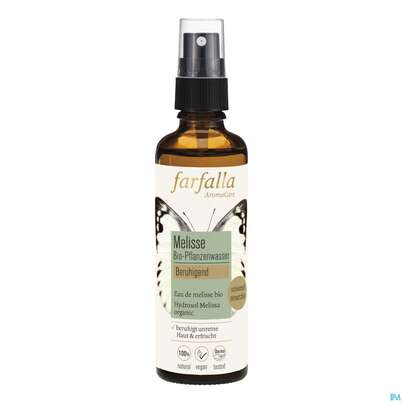 Sie sehen eine Packung Farfalla Pflanzenwasser/bio Beruhigend Melisse 75ml, Produktbild: 01 Farfalla Pflanzenwasser/bio Beruhigend Melisse 75ml, A-Nr.: 4860745 - 01