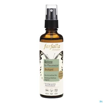 Sie sehen eine Packung Farfalla Pflanzenwasser/bio Beruhigend Melisse 75ml, Produktbild: 02 Farfalla Pflanzenwasser/bio Beruhigend Melisse 75ml, A-Nr.: 4860745 - 02