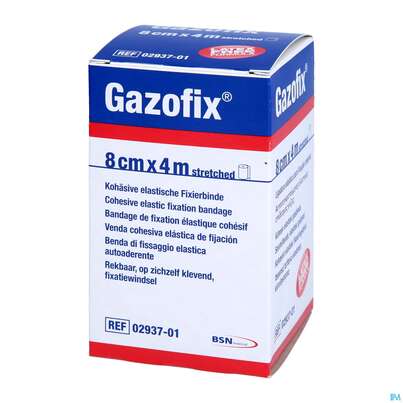 Sie sehen eine Packung Fixierbinden Elastische Binden Unterzugbinde/gazofix Hautfarbe 4mx 8cm 1st, Produktbild: 02 Fixierbinden Elastische Binden Unterzugbinde/gazofix Hautfarbe 4mx 8cm 1st, A-Nr.: 0523235 - 02