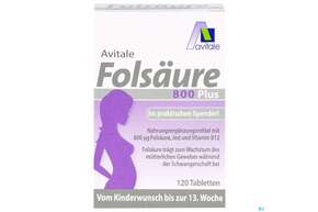 Folsaeure Tabl 800 Plus 120st, A-Nr.: 5296229 - 01