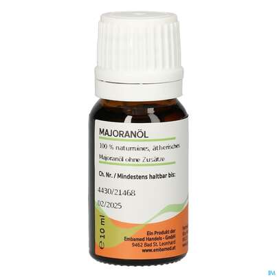 Sie sehen eine Packung Gall Pharma Majoranöl Embamed, Produktbild: 01 Gall Pharma Majoranöl Embamed, A-Nr.: 5633158 - 01