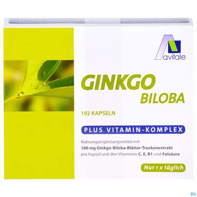 Ginkgo Kapseln 100mg +b1+c+e Avi 192st, A-Nr.: 3831262 - 01