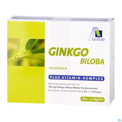 Ginkgo Kapseln 100mg +b1+c+e Avi 192st, A-Nr.: 3831262 - 02