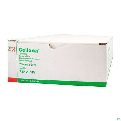 Sie sehen eine Packung Gipsbinden Cellona-rauscher 2mx 20cm 10st, Produktbild: 01 Gipsbinden Cellona-rauscher 2mx 20cm 10st, A-Nr.: 1212997 - 01