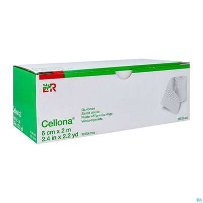 Sie sehen eine Packung Gipsbinden Cellona-rauscher 2mx 6cm 10st, Produktbild: 02 Gipsbinden Cellona-rauscher 2mx 6cm 10st, A-Nr.: 1212945 - 02