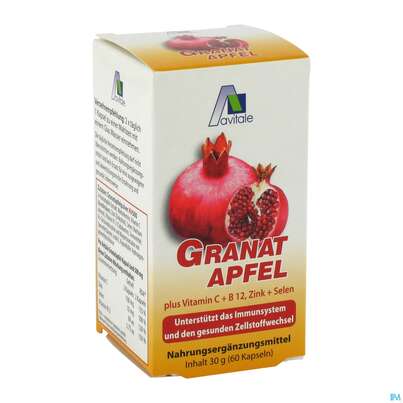 Sie sehen eine Packung Granatapfel Kapseln 500mg 60st, Produktbild: 03 Granatapfel Kapseln 500mg 60st, A-Nr.: 4007967 - 03