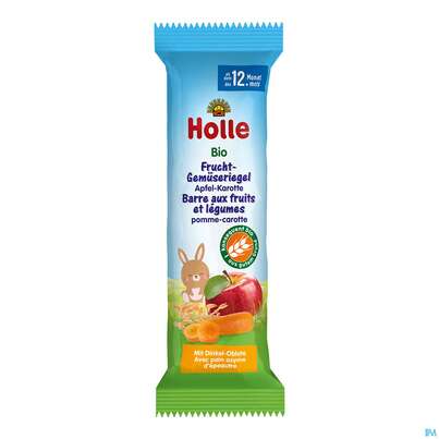 Sie sehen eine Packung Holle Baby/fruchtgemueseriegel Apfel-karotte 25g Frcht 25g, Produktbild: 01 Holle Baby/fruchtgemueseriegel Apfel-karotte 25g Frcht 25g, A-Nr.: 5412902 - 01