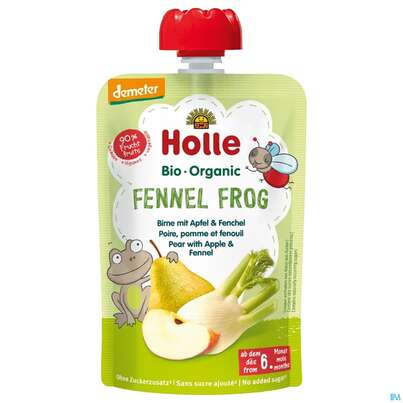 Sie sehen eine Packung Holle Demeter Bio Fruechtepueree Ab 1 Jahr Fennel Frog Birne Apfel/fenchel 100g, Produktbild: 02 Holle Demeter Bio Fruechtepueree Ab 1 Jahr Fennel Frog Birne Apfel/fenchel 100g, A-Nr.: 5080736 - 02