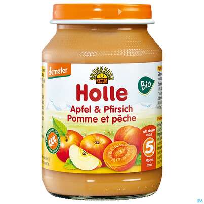 Holle Demeter/glaeschen Apfel +pfirsich 190g, A-Nr.: 3587164 - 02
