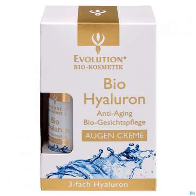 Sie sehen eine Packung Hyaluron Bio Augencreme -evo 15ml, Produktbild: 01 Hyaluron Bio Augencreme -evo 15ml, A-Nr.: 4542910 - 01