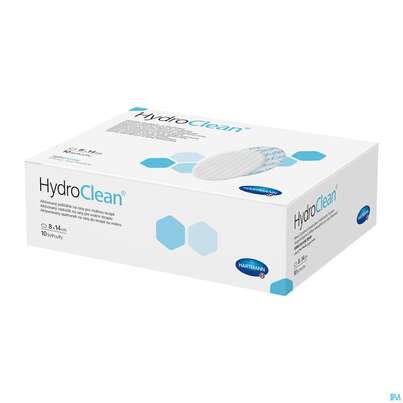Sie sehen eine Packung Hydroclean Wundkissen Oval 8x14cm 10st, Produktbild: 01 Hydroclean Wundkissen Oval 8x14cm 10st, A-Nr.: 5310716 - 01