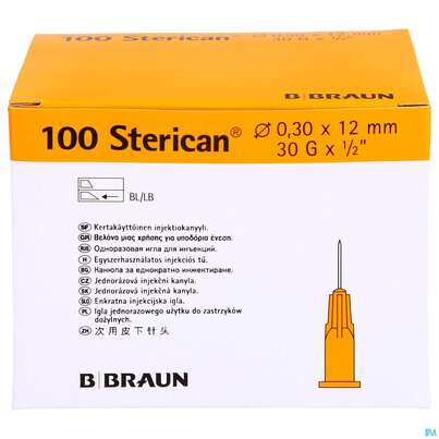 Sie sehen eine Packung Injektionsspritzen U.zubeh. Insulin/einmalkanuelen Sterican G30x 1/2 0,30x12mm 46563 100st, Produktbild: 01 Injektionsspritzen U.zubeh. Insulin/einmalkanuelen Sterican G30x 1/2 0,30x12mm 46563 100st, A-Nr.: 2615680 - 01