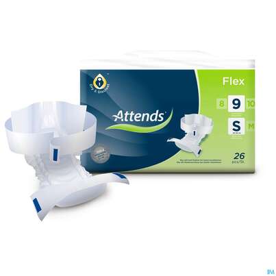 Sie sehen eine Packung Inkontinenz Attends Slip Flex S 9 26st, Produktbild: 04 Inkontinenz Attends Slip Flex S 9 26st, A-Nr.: 5163913 - 04
