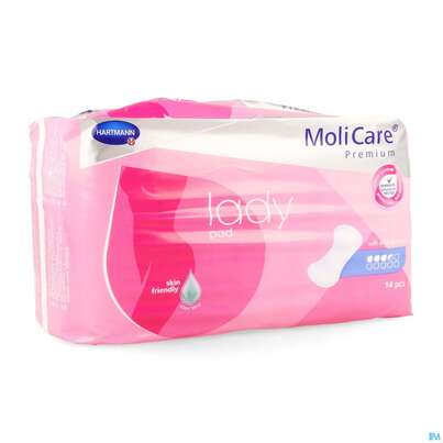 Sie sehen eine Packung Inkontinenz Molicare Premium/lady Pad Tropfen 3,5 14st, Produktbild: 02 Inkontinenz Molicare Premium/lady Pad Tropfen 3,5 14st, A-Nr.: 4918628 - 02