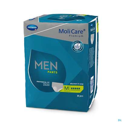 Sie sehen eine Packung Inkontinenz Molicare Premium/men/pants Tropfen 5 Medium 8st, Produktbild: 06 Inkontinenz Molicare Premium/men/pants Tropfen 5 Medium 8st, A-Nr.: 4918893 - 06