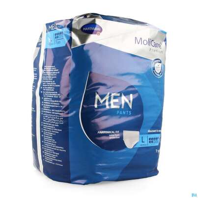 Sie sehen eine Packung Inkontinenz Molicare Premium/men/pants Tropfen 7 Large 7st, Produktbild: 02 Inkontinenz Molicare Premium/men/pants Tropfen 7 Large 7st, A-Nr.: 4918924 - 02