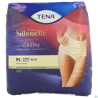 Sie sehen eine Packung Inkontinenz Tena/silhouette Plus Creme M 12st, Produktbild: 01 Inkontinenz Tena/silhouette Plus Creme M 12st, A-Nr.: 4745783 - 01