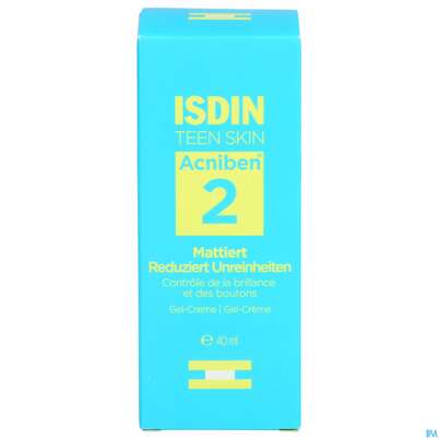 Sie sehen eine Packung Isdin Acniben/teen Gel Cream 40ml, Produktbild: 01 Isdin Acniben/teen Gel Cream 40ml, A-Nr.: 5589368 - 01