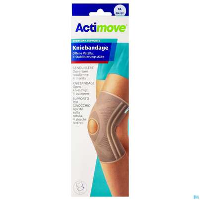 Sie sehen eine Packung Kniegelenksbandagen Actimove Everyday Support Stabilisierungsstaebe Gr Xl 46-52cm 75575 1st, Produktbild: 01 Kniegelenksbandagen Actimove Everyday Support Stabilisierungsstaebe Gr Xl 46-52cm 75575 1st, A-Nr.: 5263460 - 01