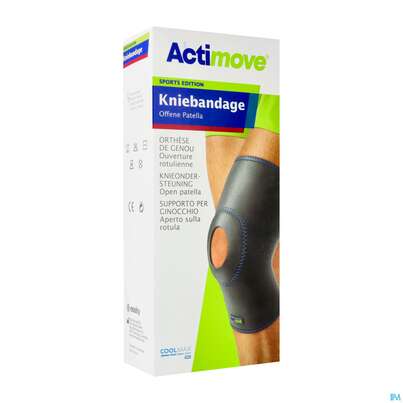 Sie sehen eine Packung Kniegelenksbandagen Actimove/sport Offene Patella Gr M Oben 40,5-46cm 75585 1st, Produktbild: 02 Kniegelenksbandagen Actimove/sport Offene Patella Gr M Oben 40,5-46cm 75585 1st, A-Nr.: 5263282 - 02