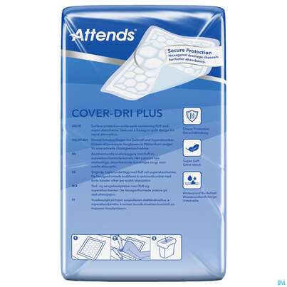 Sie sehen eine Packung Krankenunterlagen Attends Cover Dri Plus 60x 60cm 200st, Produktbild: 03 Krankenunterlagen Attends Cover Dri Plus 60x 60cm 200st, A-Nr.: 3887498 - 03