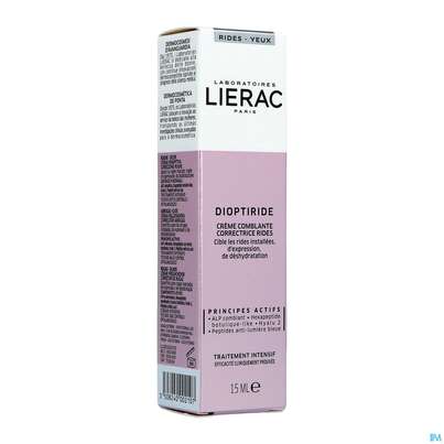Sie sehen eine Packung Lierac Dioptiride Augenpflege Falten 15ml, Produktbild: 02 Lierac Dioptiride Augenpflege Falten 15ml, A-Nr.: 4763640 - 02