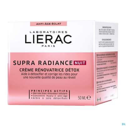 Sie sehen eine Packung Lierac Supra Radiance C Nachtcreme 50ml, Produktbild: 03 Lierac Supra Radiance C Nachtcreme 50ml, A-Nr.: 4839969 - 03