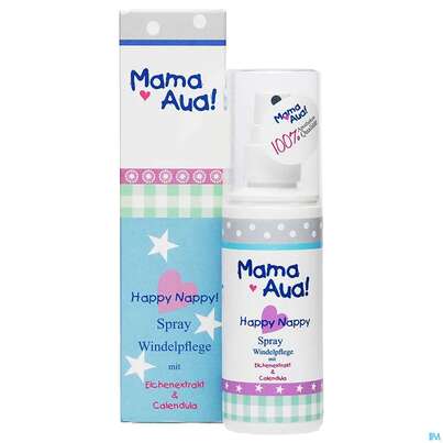 Sie sehen eine Packung Mama-aua Spray Happy Nappy 100ml, Produktbild: 02 Mama-aua Spray Happy Nappy 100ml, A-Nr.: 4849264 - 02