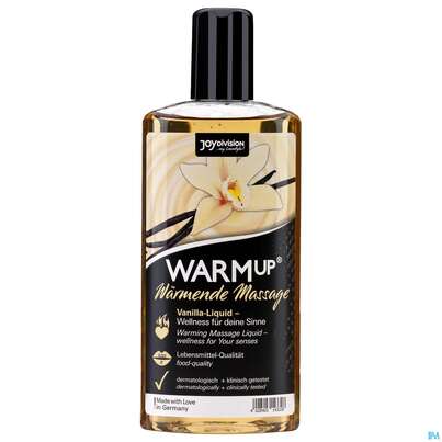 Sie sehen eine Packung Massage Liquid Warm Up/vanille 150ml, Produktbild: 01 Massage Liquid Warm Up/vanille 150ml, A-Nr.: 5133510 - 01