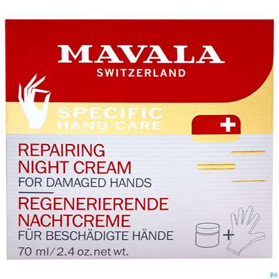 Sie sehen eine Packung Mavala Hand-creme Regenerierend F D Nacht 70ml, Produktbild: 01 Mavala Hand-creme Regenerierend F D Nacht 70ml, A-Nr.: 2976722 - 01