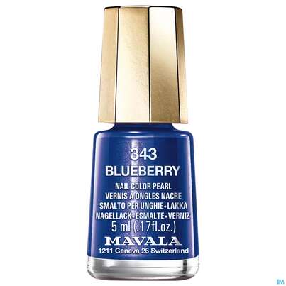Sie sehen eine Packung Mavala Nagellacke 343 Blueberry 5ml, Produktbild: 01 Mavala Nagellacke 343 Blueberry 5ml, A-Nr.: 3653375 - 01
