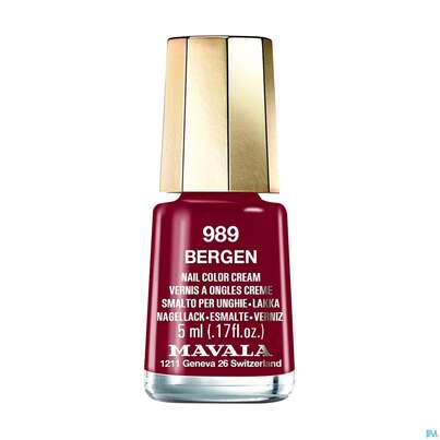 Sie sehen eine Packung Mavala Nagellacke 989 Bergen 5ml, Produktbild: 02 Mavala Nagellacke 989 Bergen 5ml, A-Nr.: 4909084 - 02