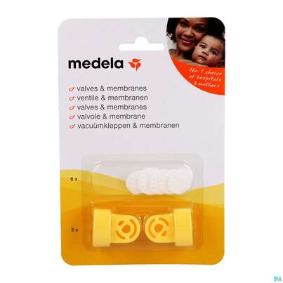 Sie sehen eine Packung Medela Ventilkopf +membrane Multipack 1pk, Produktbild: 01 Medela Ventilkopf +membrane Multipack 1pk, A-Nr.: 3704291 - 01
