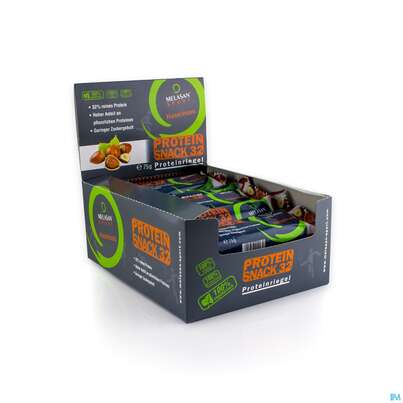 Sie sehen eine Packung Melasan/sport Protein Snack32 Riegel 75g Haselnuss 20st, Produktbild: 01 Melasan/sport Protein Snack32 Riegel 75g Haselnuss 20st, A-Nr.: 4804267 - 01
