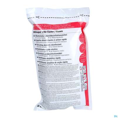 Sie sehen eine Packung Meliseptol Flaechendesinfektion -braun B.austria Hbv Tuecher Nachfüllung 100st, Produktbild: 02 Meliseptol Flaechendesinfektion -braun B.austria Hbv Tuecher Nachfüllung 100st, A-Nr.: 3158026 - 02