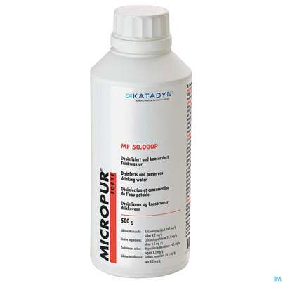 Sie sehen eine Packung Micropur Mf50000p Pulver 500g, Produktbild: 01 Micropur Mf50000p Pulver 500g, A-Nr.: 3560633 - 01