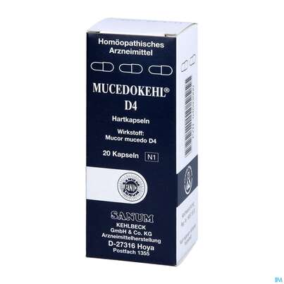 Sie sehen eine Packung Mucor Mucedo (mucedokehl) Kapseln D4 20st, Produktbild: 02 Mucor Mucedo (mucedokehl) Kapseln D4 20st, A-Nr.: 2272932 - 02