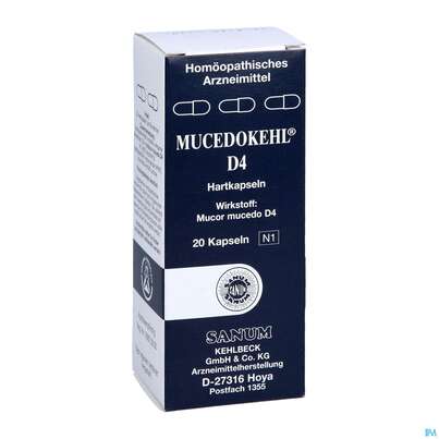 Sie sehen eine Packung Mucor Mucedo (mucedokehl) Kapseln D4 20st, Produktbild: 03 Mucor Mucedo (mucedokehl) Kapseln D4 20st, A-Nr.: 2272932 - 03