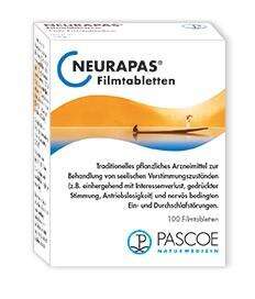 Sie sehen eine Packung NEURAPAS® Filmtabletten, Produktbild: 01 NEURAPAS® Filmtabletten, A-Nr.: 3528316 - 01