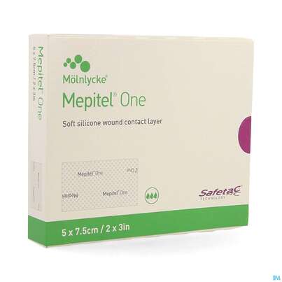 Sie sehen eine Packung Netzauflagen Mepitel/one Silikon Steril 5x 7,5cm 10st, Produktbild: 02 Netzauflagen Mepitel/one Silikon Steril 5x 7,5cm 10st, A-Nr.: 3423008 - 02