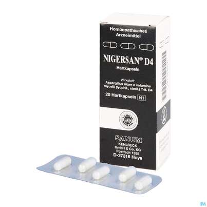 Sie sehen eine Packung Nigersan Kapseln D4 20st, Produktbild: 04 Nigersan Kapseln D4 20st, A-Nr.: 1769725 - 04