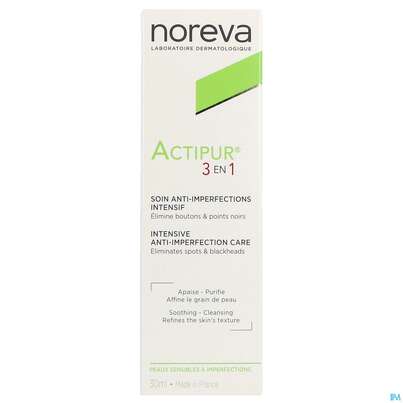Sie sehen eine Packung Noreva Actipur Creme 3in1 30ml, Produktbild: 01 Noreva Actipur Creme 3in1 30ml, A-Nr.: 5218790 - 01