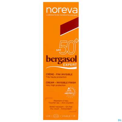 Sie sehen eine Packung Noreva Bergasol Expert Fluid Lsf50+ 50ml, Produktbild: 01 Noreva Bergasol Expert Fluid Lsf50+ 50ml, A-Nr.: 5439019 - 01
